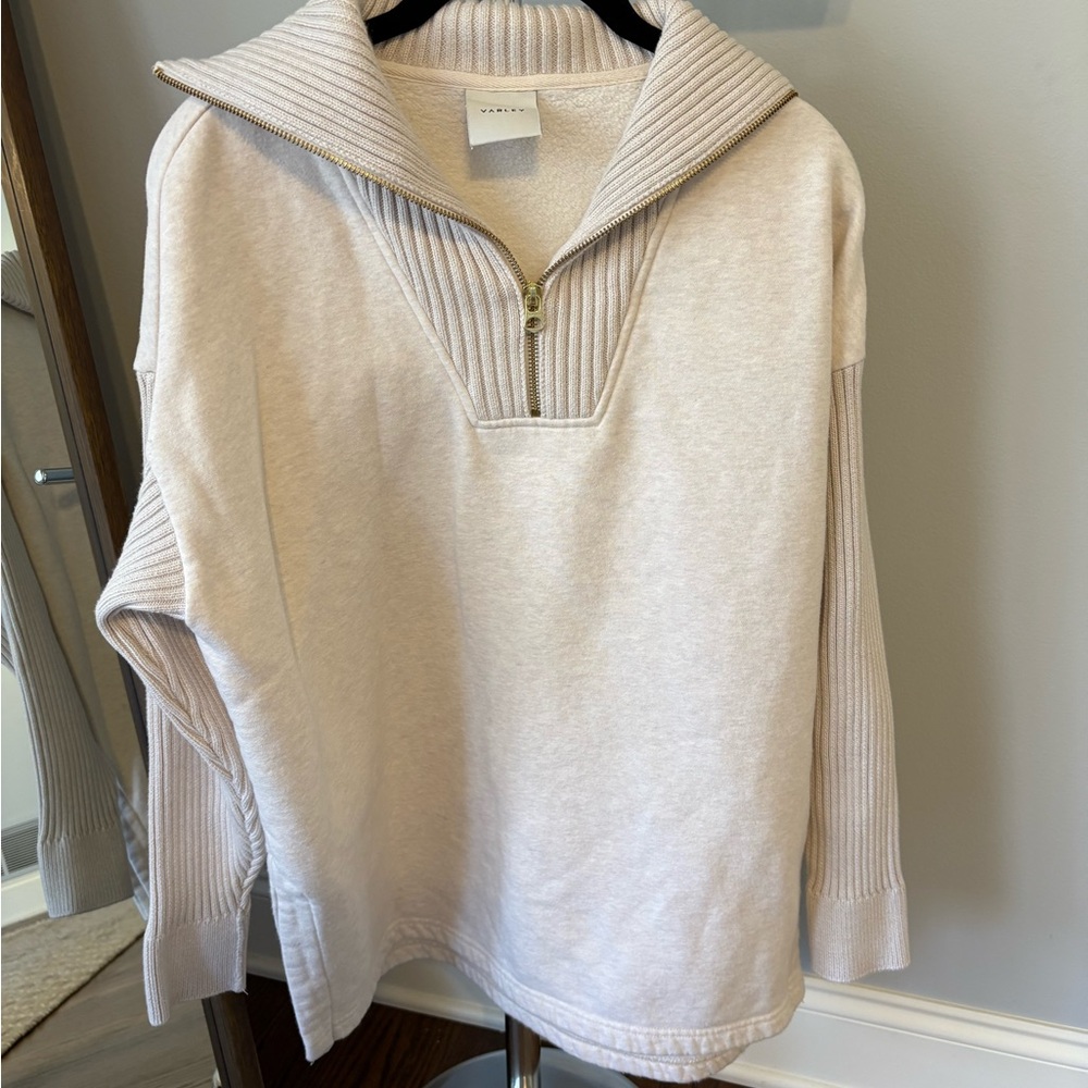 Varley Women's Cream Sweater with Zip Collar